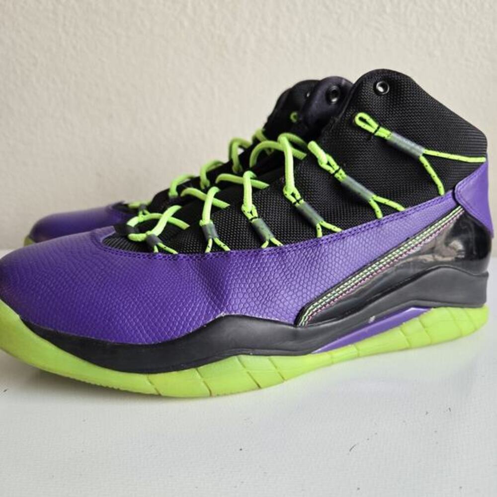 Nike 616846-018 Mens Size 8.5 Purple Black Green Jordan Prime Flight‎ Sneakers